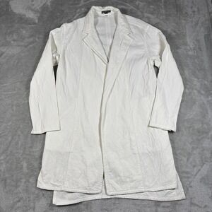 James Perse Jacket Womens 3 White Long Open‎ Front Cotton WXN2006 Kimono Drape